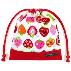 給食袋 女の子 巾着袋 中 小学生 おしゃれ かわいい 子供 スイートストロベリーコレクション(アイボリー) カラフルキャンディスタイル N70