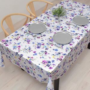 スタイルデコール(STYLE Decor) テーブルクロス 綿100% おしゃれ 長方形 北欧 142×180cm スタンダード 花柄 ブルー