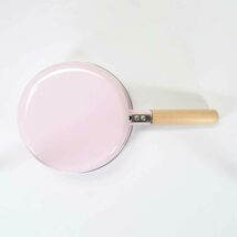 ベストコ 片手鍋 ソースパン ホーロー 18cm ピンク ガラス蓋付 IH オール熱源対応 NQ-0112 カリーノ_画像6