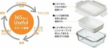 イシガキ産業 耐熱ガラス 保存容器 ザル セット 容量約 650ml 幅17.6cm×奥行13.2cm×高さ6.4cm 電子レンジ オーブン 食_画像2