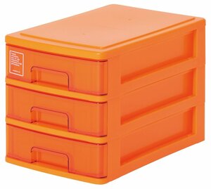  sun ko- plastic small articles storage 3 step silky width 18.2× inside 26.5× height 19cm orange 