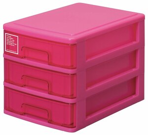  sun ko- plastic small articles storage 3 step silky width 18.2× inside 26.5× height 19cm pink 