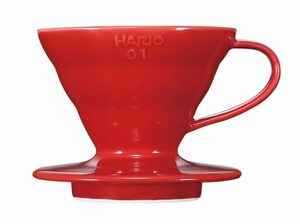 HARIO (ハリオ) V60 透過 コーヒードリッパー 01 セラミック レッド コーヒードリップ 1~2杯用 VDCR-01R