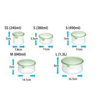 iwaki(イワキ) 耐熱ガラス 保存容器 グリーン 丸型 L 1.3L パック&レンジ KT7403-G_画像6