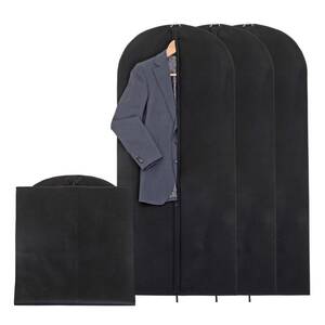 アストロ 洋服カバー 3枚 黒 厚手不織布 ファスナー付き 底までカバー 605-29