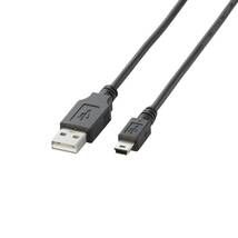 エレコム USBケーブル 【miniB】 USB2.0 (USB A オス to miniB オス) ノーマル 3m ブラック U2C-M30B_画像1