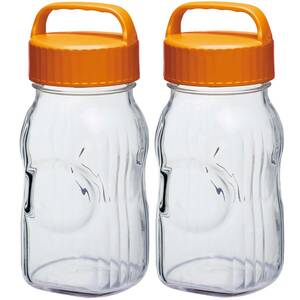 東洋佐々木ガラス フルーツシロップビン 漬け上手 フルーツシロップびん 1500ml 2個セット オレンジ 保存瓶 保存容器 日本製 しおり付き