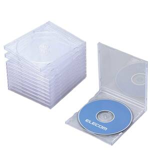 エレコム Blu-ray/DVD/CDケース (標準/PS/1枚収納) CCD-JSCN10CR