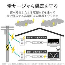 エレコム 電源タップ 雷ガード スウィングプラグ 3個口 1m ホワイト T-KS02-2310WH_画像8