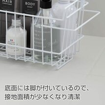 アーネスト 【日本製】 お風呂 カゴ (バスラック) タオルハンガー/小物フック付き おもちゃ 収納 幅39.5×奥行19×高さ33.5ｃｍ_画像6