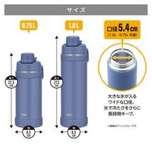 【ハンドル付き・食洗機対応】サーモス 水筒 真空断熱スポーツボトル 750ml アッシュブルー 持ち運びに便利なキャリーループ 直飲み 飲み口_画像4