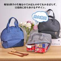 VECELO お弁当袋 保温 保冷 8.2L 二層式 お弁当バッグ 手提げバッグ 持ち手つき ランチバッグ お弁当入れ 大容量 防水 ピクニック_画像8