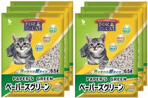  новый Tohoku химическая промышленность кошка песок бумага z зеленый .. .. аромат 6.5L×6 шт ( кейс распродажа )