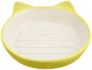Pet rageous designs( pet reji male design ) cat for tableware Easy Dyna - cat dish yellow 