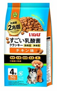 いなばペットフード すごい乳酸菌クランキー 190ｇ×4袋 チキン味