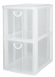  sun ko- plastic small articles storage 2 step L pis width 18.2× inside 26.5× height 32.5cm white 