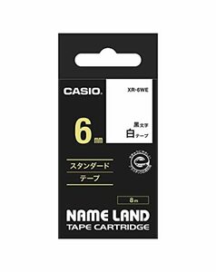 カシオ ラベルライター ネームランド 純正 テープ 6mm XR-6WE 白地に黒文字