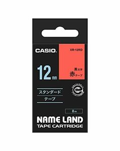 カシオ ラベルライター ネームランド 純正 テープ 12mm XR-12RD 赤地に黒文字