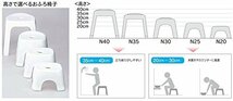 トンボ 風呂イス 日本製 幅36×奥行30×高さ30cm 抗菌 ホワイト フロート 新輝合成 N30_画像3