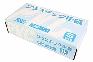 つばさ 使い捨て手袋 プラスチックグローブ パウダーフリー クリア色 Sサイズ 100枚入