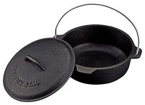 Captain Stag (CAPTAIN STAG) camp barbecue dutch oven iron castings 20cm She's person g un- necessary UG-3045