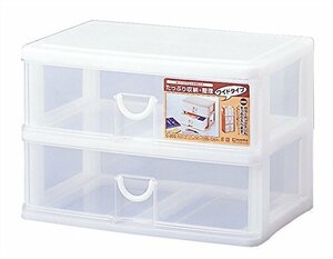  sun ko- plastic small articles storage 2 step 2 box L pis width 39× inside 26.5× height 26.4cm white 