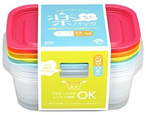 イノマタ化学 電子レンジ容器 楽ちんパック 蓋をしたままレンジ可能 角型 850ml 4個セット カラフル 9803