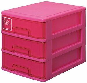  sun ko- plastic small articles storage 3 step silky width 25.2× inside 35× height 28cm pink 