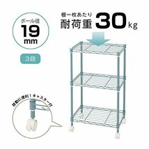 [ドウシシャ]ルミナス スチールラック カラー ホワイト 3段 ポール径19mm 幅45.5×奥行29.5×高さ76cm LCR45-3WH_画像4