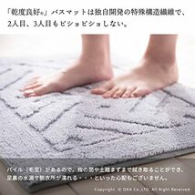 オカ(OKA) 乾度良好リッカ バスマット 約60cm×85cm グレー (吸水 速乾 洗える 大判 かんどーくん)_画像2