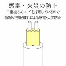 エレコム 電源タップ 雷ガード 個別スイッチ ほこりシャッター付 4個口 5m ホワイト T-K6A-2450WH_画像10