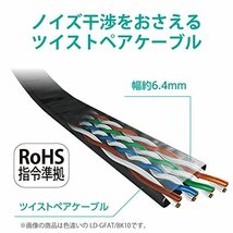 エレコム LANケーブル CAT6A 20m ツメが折れない 爪折れ防止コネクタ cat6a準拠 スーパーフラット ブルーメタリック LD-GF_画像5