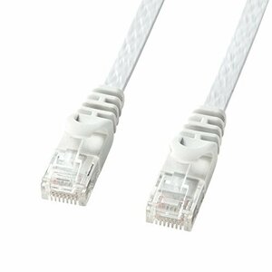 サンワサプライ LANケーブル CAT6 フラットタイプ 1Gbps/250MHz ギガビット イーサネットケーブル RJ45コネクタ ツメ折れ