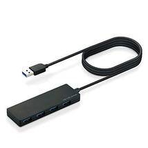 エレコム USBハブ U3H-FC04BBK 【超小型・軽量設計】 USB3.0 Aポート×4 ケーブル1.5m ブラック MacBook/Su_画像1