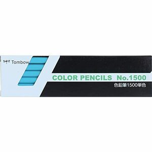 トンボ鉛筆 色鉛筆 1500単色 水色 1ダース 1500-13