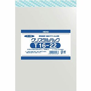 シモジマ ヘイコー 透明 OPP袋 クリスタルパック テープ付 16×22cm 100枚 T16-22