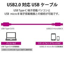 エレコム USBケーブル Type C ( USB C to micro B ) 15W 0.5m USB2.0 認証品 ブラック U2C-CM_画像2