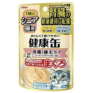 健康缶 シニア猫用 健康缶パウチ 皮膚・被毛ケア 40g×12袋入り (ケース販売)