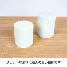 日々道具 茶筒 塗り缶 平型 150g スチール 日本製 エッグシェルホワイト_画像3
