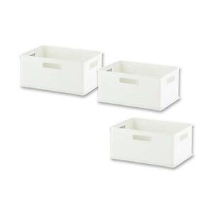 サンカ インボックス 収納ボックス Sサイズ ホワイト (幅26.4×奥行19.2×高さ12cm) [3個組] カラーボックスにぴったりフィット