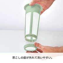 HARIO(ハリオ)かご網付き水出し茶ポット 実用容量1200ml スモーキーグリーン 耐熱ガラス製 熱湯・食洗器OK 冷水筒 日本製 HCC-_画像2