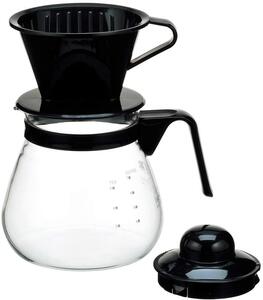 iwaki(イワキ) 耐熱ガラス コーヒーポット & ドリッパー レンジ ブラック 1L K7966C-B KT7966C-BK2