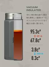 シービージャパン 水筒 グレー 340ml 直飲み 真空断熱 ステンレスボトル 専用ホルダー付き オクタボトル holms_画像4