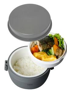 シービージャパン 保温弁当箱 [ご飯容器 460ml][おかず容器 405ml] グレー ステンレス 真空断熱 ランチジャー holms