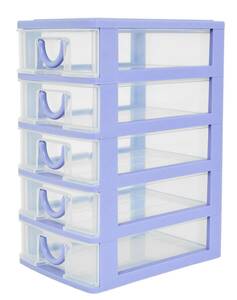  sun ko- plastic small articles storage 5 step L pis width 13.5× inside 19.2× height 26cm Stone blue 