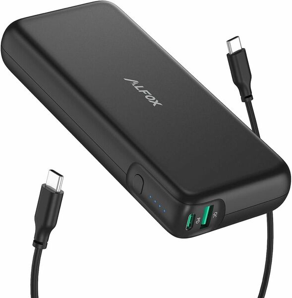 Alfox モバイルバッテリー 20000mAh 60WPD3.0&QC3.0 超高速充電/USB-A+USB-C/ PSE認証