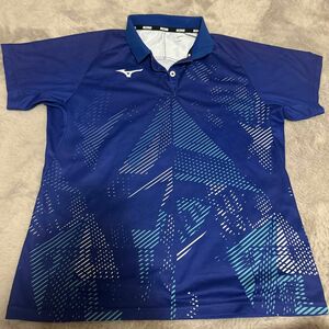 ユニフォーム ミズノ MIZUNO 半袖 ポロシャツ ソフトテニス Lサイズ 青