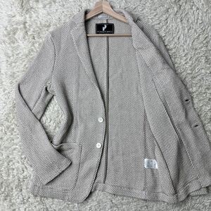 美品◎XL/ハイストリート PONTETORTO ニットジャケット アンコン ジャージー サマー ブラウン HIGH STREET ポンテトルト テーラード 茶色