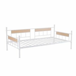 [ single unit ] sofa bed pipe bed bed frame under storage iron bed single wood & steel white 