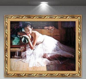 Art hand Auction 油彩 人物画 廊下壁画 バレエを踊る女の子 応接間掛画 玄関飾り 装飾画 211, 美術品, 絵画, その他